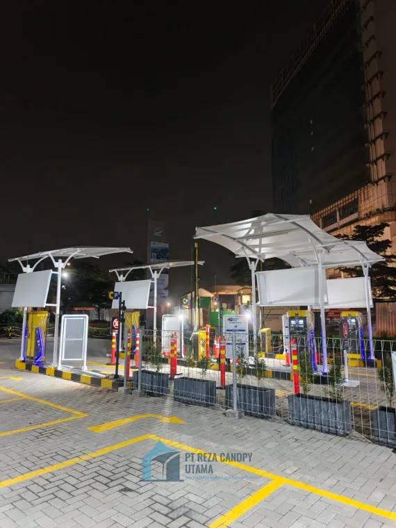 Pemasangan Kanopi Membrane Untuk Gaye Parkir di Tokopedia Care Tower, Ciputra Jakarta