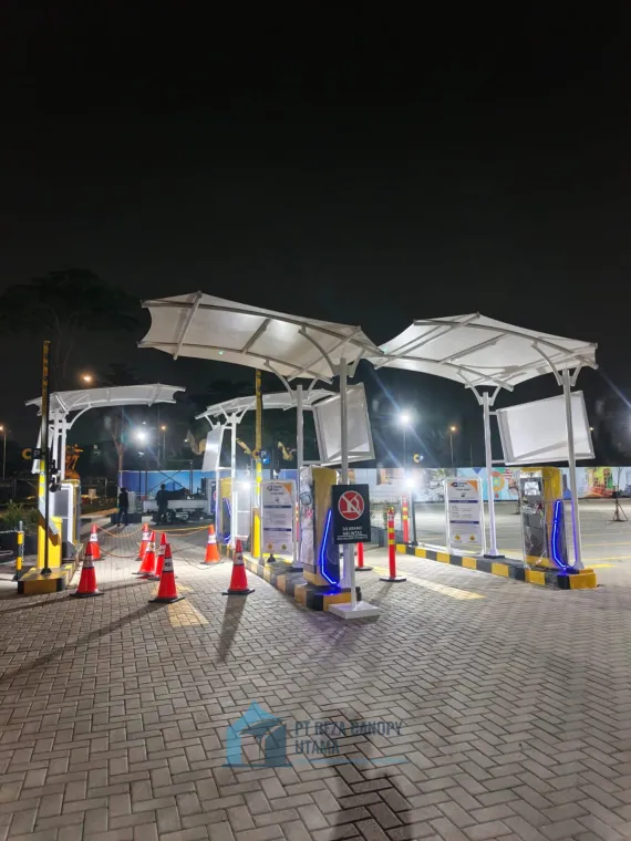 Pemasangan Kanopi Membrane Untuk Gaye Parkir di Tokopedia Care Tower, Ciputra Jakarta