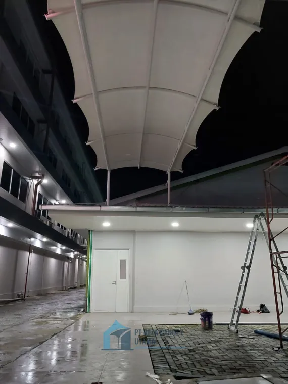 Pemasangan Kanopi Membrane Untuk Pejalan Kaki di Sentral Medika Hospital Gempol Cirebon