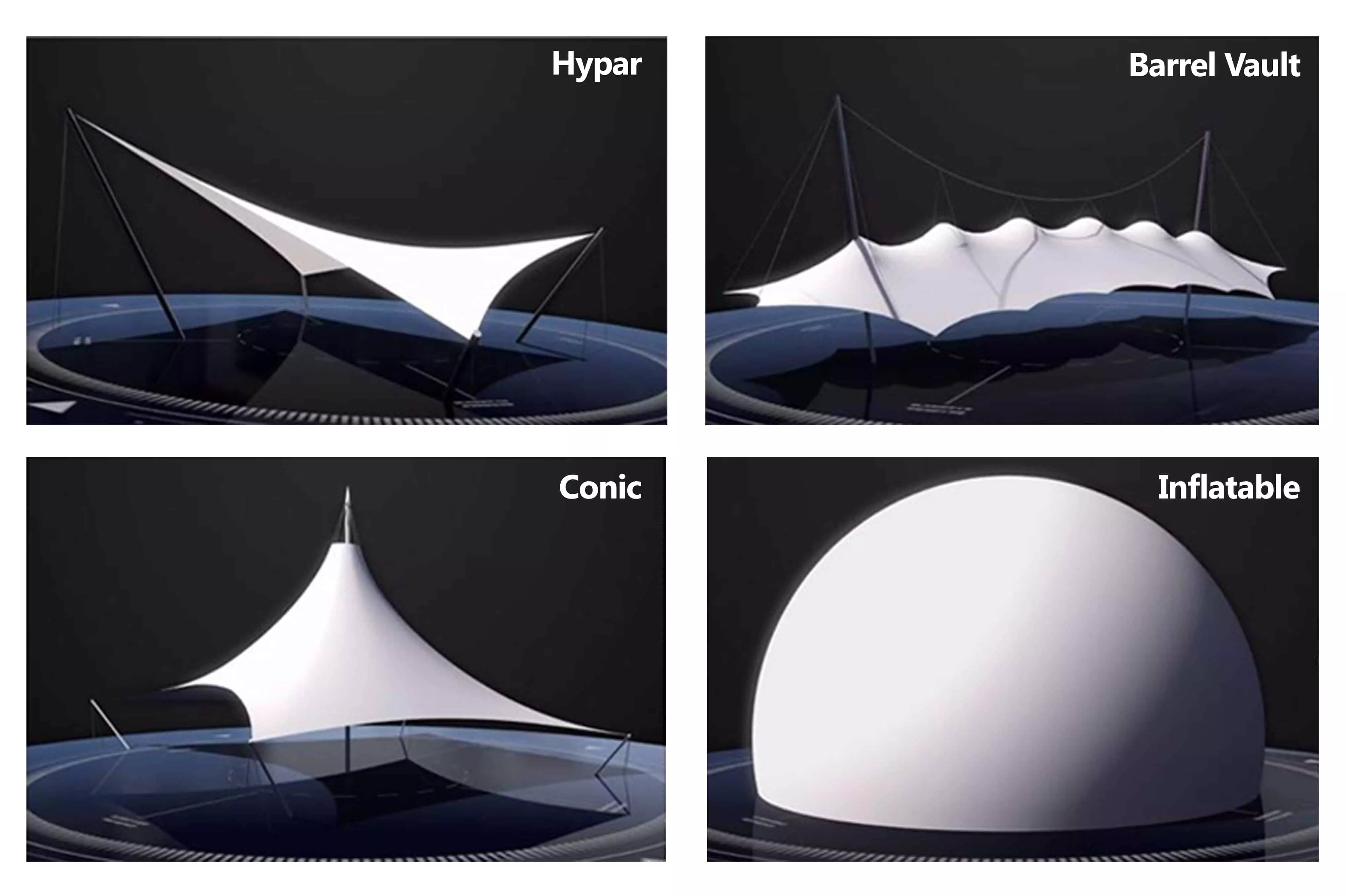 bentuk tenda membrane